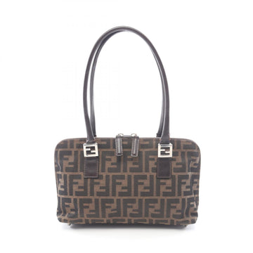 Fendi Zucca Handbag Canvas Leather Brown