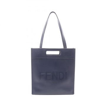 Fendi Shopping Bag Tote Leather Navy