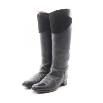 Hermes Evelyne Boots Leather Suede Black