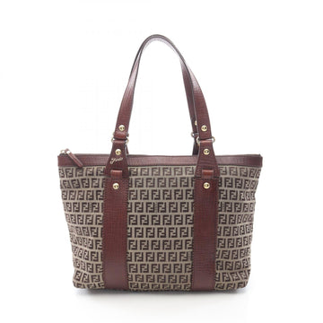 Fendi Zucchino Tote Bag Canvas Leather