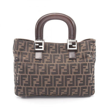 Fendi Zucca Handbag Canvas Leather Brown