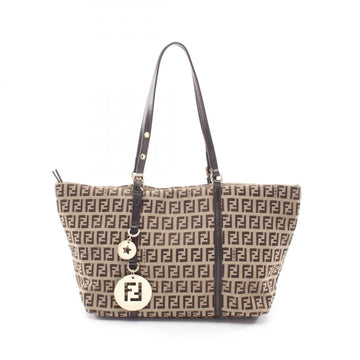 Fendi Zucchino Tote Bag Canvas Leather