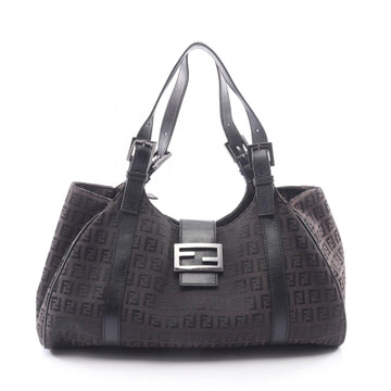 Fendi Zucchino Handbag Canvas Leather