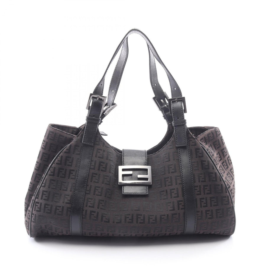 Fendi Zucchino Handbag Canvas Leather