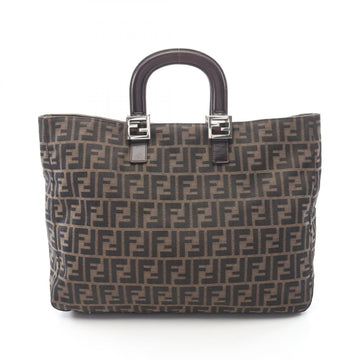 Fendi Zucca Tote Handbag Canvas Leather