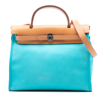 Hermes Herbag Zip Leather And Toile 31