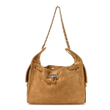 Suede Quilted Small Chanel 25 Handbag