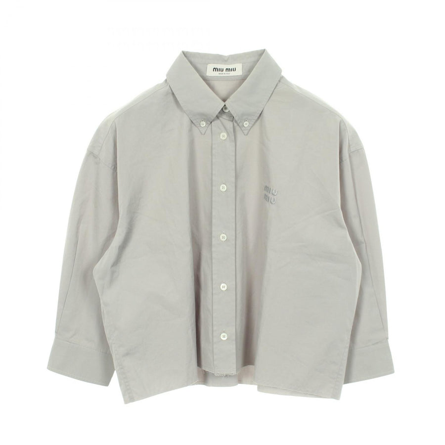 Miu Logo Embroidered Button-Down