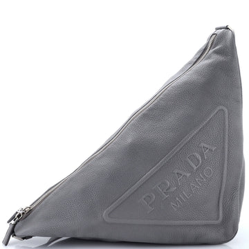 Prada Triangle Logo Zip Messenger