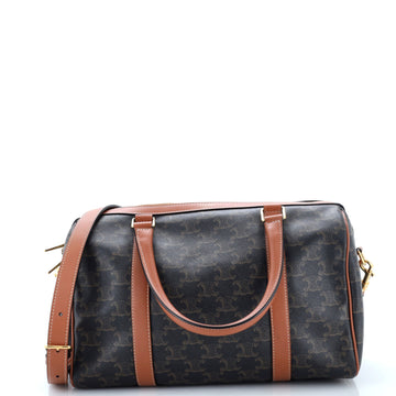 Celine Boston Bag Triomphe Coated Canvas