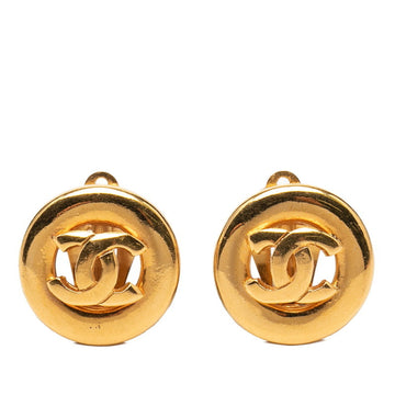 Chanel Cc Logo Round Circle Earrings