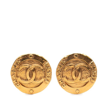 Chanel Cc Logo Round Circle Earrings