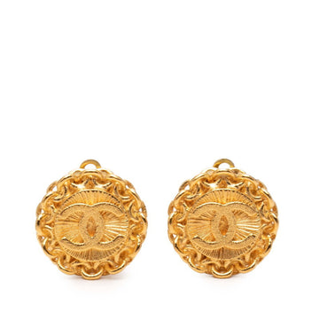Chanel Cc Logo Clip-On Earrings Metal