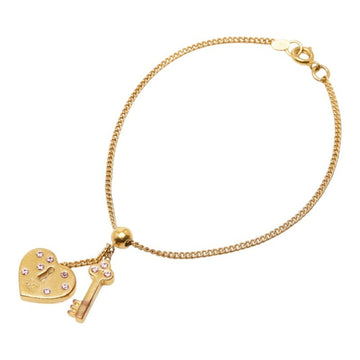 Chanel Cc Logo Heart Key Bracelet Metal