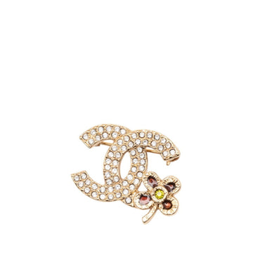 Chanel Cc Logo Clover Brooch Metal