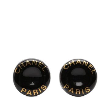 Chanel Logo Clip-On Earrings Enamel And