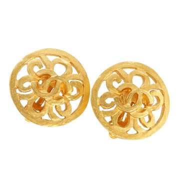 Chanel Cc Logo Round Clip-On Earrings