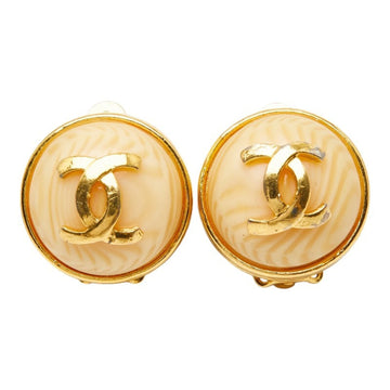 Chanel Cc Logo Round Circle Earrings
