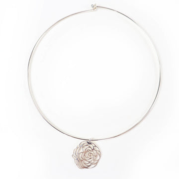 Chanel Camellia Necklace Sterling Silver