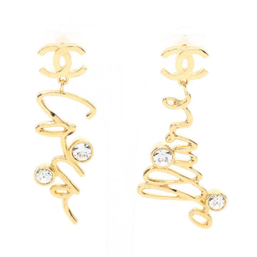Chanel Cc Logo Earrings Metal Gold-Tone