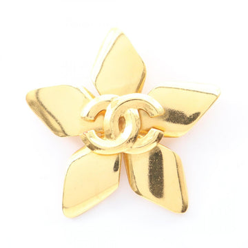 Chanel Cc Logo Flower Brooch Metal