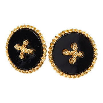 Chanel Vintage Earrings Gold-Tone Metal