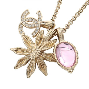 Chanel Cc Logo Pendant Necklace Metal
