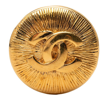 Chanel Cc Logo Round Brooch Metal