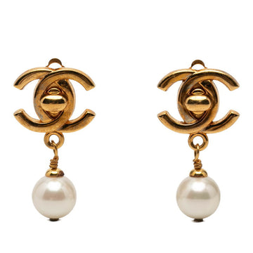 Chanel Cc Logo Turnlock Clip-On Earrings