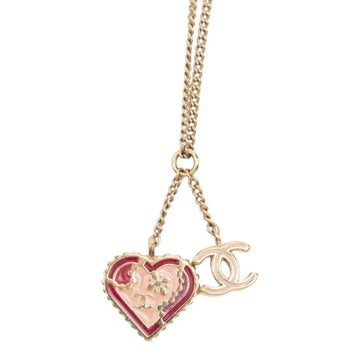 Chanel Cc Logo Heart Pendant Necklace