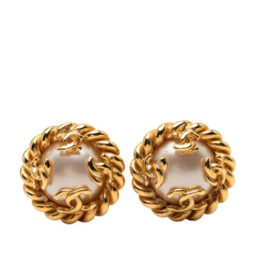 Chanel Cc Logo Clip-On Earrings Metal