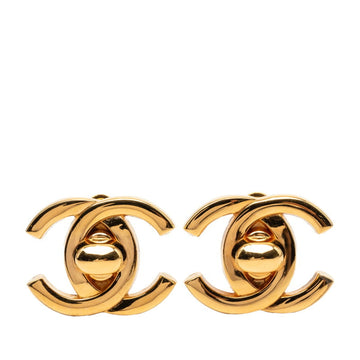 Chanel Cc Logo Turnlock Clip-On Earrings