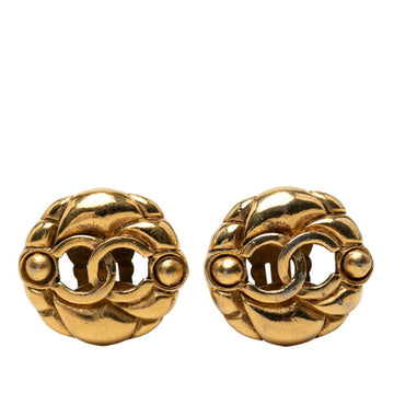 Chanel Cc Logo Round Clip-On Earrings