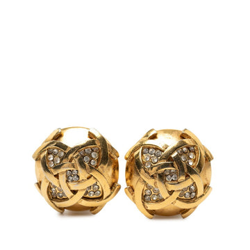 Chanel Cc Logo Round Clip-On Earrings