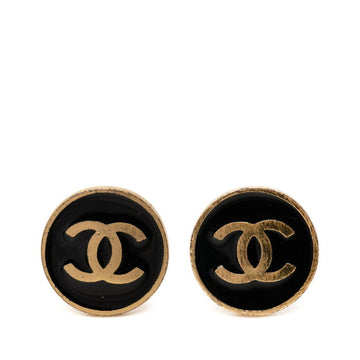 Chanel Cc Logo Clip-On Earrings Gold-