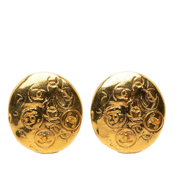 Chanel Cc Logo Round Clip-On Earrings