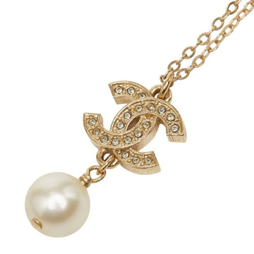 Chanel Cc Logo Pendant Necklace Gold-