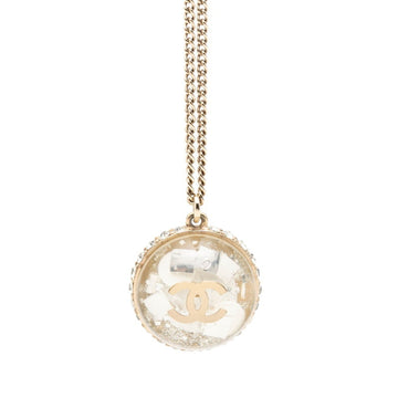 Chanel Cc Logo Pendant Necklace Metal