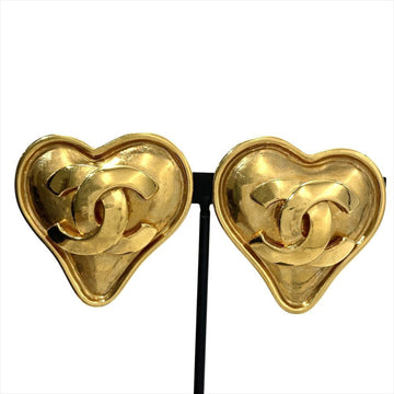 Chanel Cc Logo Heart Clip-On Earrings