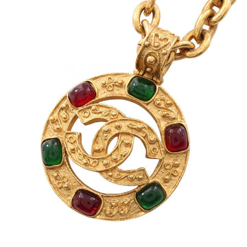 Chanel Cc Logo Pendant Necklace Metal