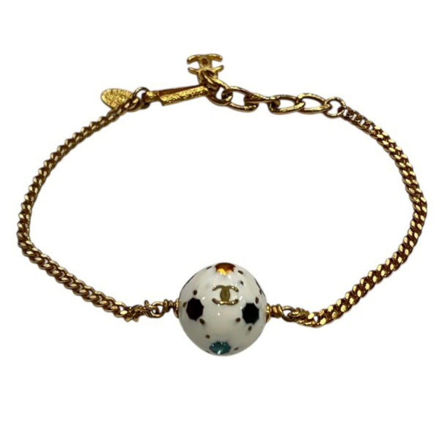 Chanel Cc Logo Ball Bracelet Metal