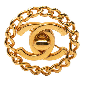 Chanel Cc Logo Turnlock Brooch Metal