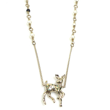 Chanel Bambi Pendant Necklace Metal With