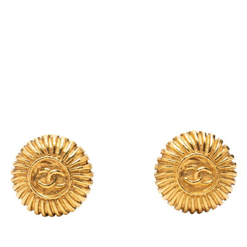 Chanel Cc Logo Round Clip-On Earrings