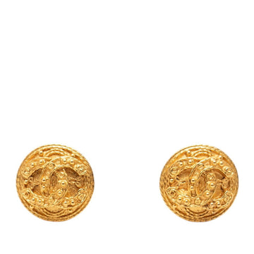 Chanel Cc Logo Round Clip-On Earrings