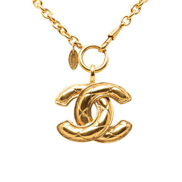 Chanel Cc Logo Pendant Necklace Metal