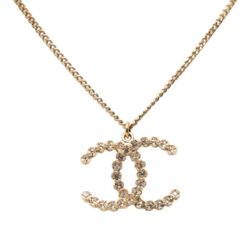 Chanel Cc Logo Pendant Necklace Gold-