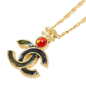 Chanel Cc Logo Pendant Necklace Gold-