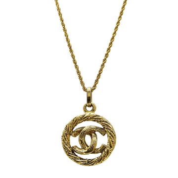 Chanel Cc Logo Circle Pendant Necklace