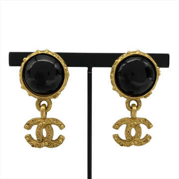 Chanel Cc Logo Clip-On Earrings Gold-